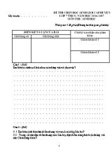 Đề thi học sinh giỏi cấp tỉnh Sinh học lớp 7 (Có đáp án) - Năm học 2016-2017